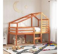 vidaXL Lit haut enfant avec toit en bois de pin massif