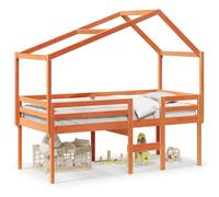 Lit Haut avec Toit Enfant Meuble de Chambre Intérieur Bois de Pin Massif vidaXL