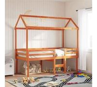 vidaXL Lit haut avec toit Meuble de chambre intérieur Bois de pin massif