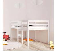 vidaXL Lit haut 821620 – Bois de pin massif blanc 75x190 cm