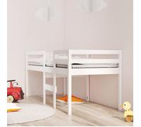vidaXL Lit haut 821615 Blanc 90x190 cm Bois de pin massif