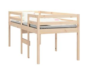 vidaXL Lit Haut Cadre de Lit Simple Sommier à Lattes Lit pour Enfants Meuble de Chambre à Coucher Intérieur 75x190 cm Bois de Pin Massif