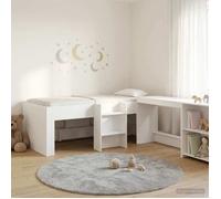 vidaXL Lit haut pour enfants avec bureau 2 pc Blanc Bois d'ingénierie 3423438