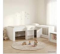 vidaXL Lit haut pour enfants avec bureau 2 pc Blanc Bois d'ingénierie 3423470