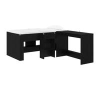 vidaXL Lit Haut pour Enfants avec Bureau 2 pc Chêne Noir, Lits Modernes, Vie compacte, Cadre de lit Combo Bureau, Gain de Place, Designs urbains, Meubles efficaces
