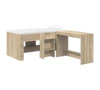 vidaXL Lit Haut pour Enfants avec Bureau 2 pc Chêne Sonoma, Lits Modernes, Vie compacte, Cadre de lit Combo Bureau, Gain de Place, Designs urbains, Meubles efficaces