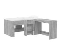 vidaXL Lit Haut pour Enfants avec Bureau 2 pc Sonoma Gris, Lits Modernes, Vie compacte, Cadre de lit Combo Bureau, Gain de Place, Designs urbains, Meubles efficaces