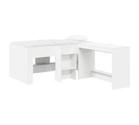 vidaXL Lit Haut pour Enfants avec Bureau Blanc 80 x 160 cm, Lits Modernes, Vie compacte, Cadre de lit Combo Bureau, Gain de Place, Designs urbains, Meubles efficaces