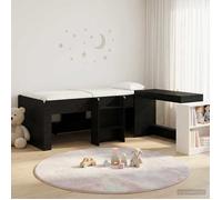 vidaXL Lit haut pour enfants avec bureau en bois d'ingénierie Chêne noir 80 x 200 cm