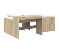 vidaXL Lit Haut pour Enfants avec Bureau Chêne Sonoma 80 x 200 cm, Cadre de lit Moderne et Robuste pour Petits espaces, Meuble Multifonctionnel, Solution Gain de Place pour Studios