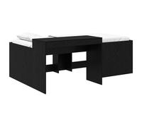 vidaXL Lit Haut pour Enfants avec Bureau Noir 80 x 200 cm, Cadre de lit Moderne et Robuste pour Petits espaces, Meuble Multifonctionnel, Solution Gain de Place pour Studios