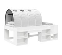 vidaXL Lit Haut pour Enfants avec Rangement Blanc Bois d'ingénierie, Cadre de lit Moderne au Style élégant, Rangement rectangulaire, Setup Pratique pour Chambre Minimaliste