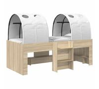 vidaXL Lit Haut pour Enfants avec Tunnel 3 pc Chêne Sonoma et Blanc, Cadre de lit Moderne et élégant, Structure Robuste, Plateforme Chic, Meuble spacieux pour des Nuits de rêve
