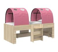 vidaXL Lit Haut pour Enfants avec Tunnel Chêne Sonoma et Rose, Cadre de lit Moderne et élégant, Structure Robuste, Plateforme Chic, Meuble spacieux pour des Nuits de rêve