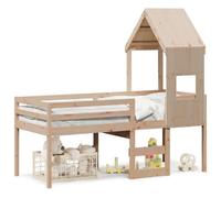 Vidaxl Lit Haut Sans Matelas 75x190 Cm Bois De Pin Massif Marron