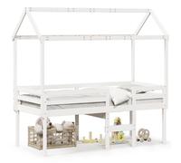 Vidaxl Lit Haut Sans Matelas Blanc 75x190 Cm Bois De Pin Massif Blanc