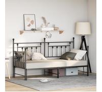 vidaXL Lit jour avec lit gigogne Noir 80x200 cm Acier 42002664