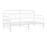 Lit Jumeau Vidaxl Avec Lit Gigogne Blanc 107x203 Cm En Acier Blanc