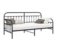 vidaXL Lit Métal Noir Moderne 90 X 190 cm Design Élégant pour Intérieur Supporte Jusqu'à 200 kg Mobilier Stylé pour Adultes de 18 à 65 Ans Facile à Assembler Durable Lit Simple Adulte