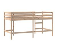 vidaXL Lit mezzanine enfant 835895 – avec échelle, rangement, pin massif 80x200 cm marron
