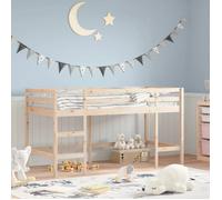 vidaXL Lit mezzanine enfant 835895 – avec échelle, rangement, pin massif 80x200 cm marron