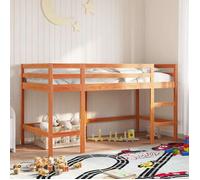 vidaXL Lit mezzanine enfants 80x200 cm bois pin massif avec échelle Marron