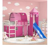 Vidaxl Lit Mezzanine Enfants Avec Tour Sans Matelas Rose 80x200 Cm