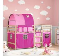 Vidaxl Lit Mezzanine Enfants Avec Tunnel Sans Matelas Rose 90x200 Cm