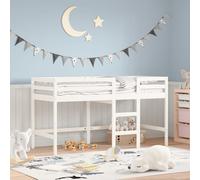 Vidaxl Lit Mezzanine Enfants Échelle Blanc 90x190 Cm Bois Pin Massif Blanc