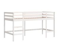 vidaXL Lit Mezzanine Enfants Échelle, Lit Surélevé pour Enfants, Meuble de Rangement Chambre, Moderne, Blanc 90x190 cm Bois 835902