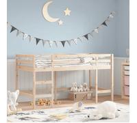 vidaXL Lit Mezzanine Enfants Échelle, Lit Surélevé pour Enfants, Meuble de Rangement Chambre, Moderne, Marron 90x200 cm Bois 835898