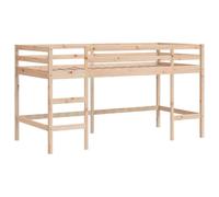 vidaXL Lit Mezzanine Enfants Échelle, Lit Surélevé pour Enfants, Meuble de Rangement Chambre, Moderne, Marron 90x190 cm Bois Pin Massif