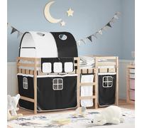 Vidaxl Lit Mezzanine Enfants Et Tunnel Blanc/Noir 80x200cm Pin Massif Multicolore