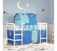 Vidaxl Lit Mezzanine Enfants Et Tunnel Bleu 90x190 Cm Bois Pin Massif Multicolore