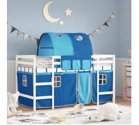vidaXL Lit Mezzanine Enfants et Tunnel, Lit Surélevé pour Enfants avec Échelle, Meuble de Rangement Chambre, Moderne, Bleu 3206995 Bleu G