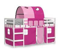 Vidaxl Lit Mezzanine Enfants Avec Tunnel Sans Matelas Rose 90x190 Cm