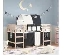 vidaXL Lit Mezzanine Enfants et Tunnel, Lit Surélevé pour Enfants avec Échelle, Meuble de Rangement Chambre, Moderne, Blanc 3207000