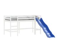 Vidaxl Lit Mezzanine Enfants Toboggan Blanc 90x190 Cm Bois Pin Massif Blanc