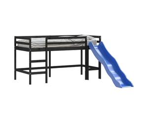 vidaXL Lit Mezzanine Enfants Toboggan, Lit Surélevé pour Enfants, Meuble de Rangement Chambre à Coucher, Moderne, 80x200 cm Bois Pin Massif