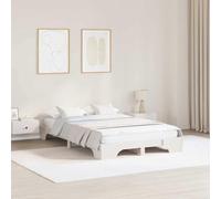 vidaXL Cadre de lit blanc 197 x 127 x 17 cm pin massif