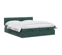 vidaXL Lit Ottoman avec Matelas 2 pc Vert foncé Velours