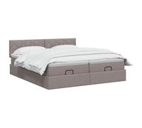vidaXL Lit Ottoman avec Matelas avec tête de lit 2 pièces Taupe Tissu