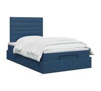 vidaXL Lit Ottoman avec Matelas Bleu 120 x 190 cm Tissu