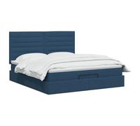 vidaXL Lit Ottoman avec Matelas Bleu 140 x 200 cm Tissu