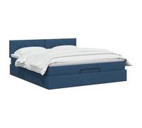 vidaXL Lit Ottoman avec Matelas Bleu 160 x 200 cm Tissu