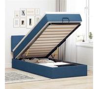 Lit ottoman avec matelas et LED crème 90x200 cm tissu lit rembourré vidaXL