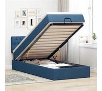 Lit ottoman avec matelas et LED crème 90x200 cm tissu lit rembourré vidaXL