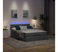 Lit ottoman avec matelas gris foncé 140x200 cm tissu, lit, lit capitonné, lit ottoman double, lit avec rangement 3312479