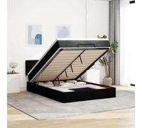 Lit ottoman avec matelas gris foncé 140x190 cm tissu lit lit capitonné vidaXL