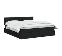 vidaXL Lit ottoman avec matelas et LED noir 180 x 200 cm tissu